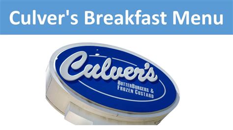 Culvers breakfast - If you are looking for a delicious meal with sandwiches, sides, drinks, dinners, desserts, salads and kids meals, check out Culver's menu and prices. You will not regret trying their signature frozen custard and butter burgers.